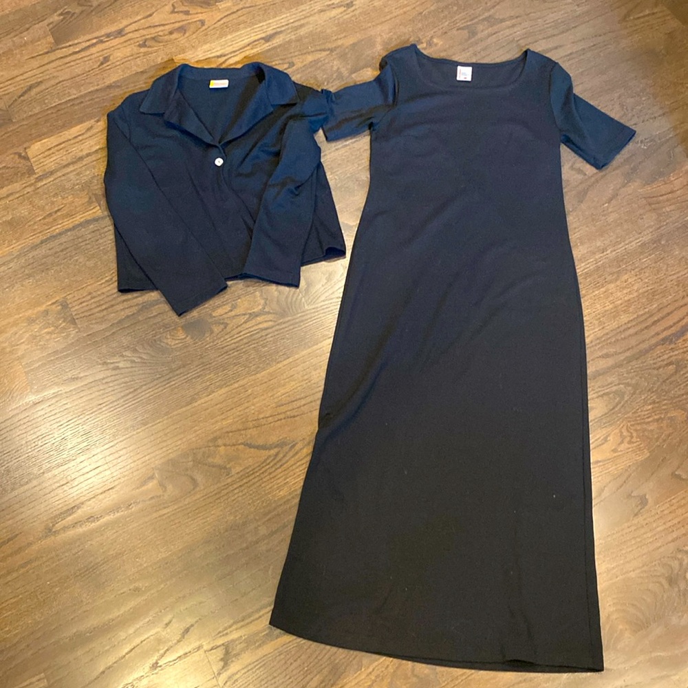 100% cotton Hanna Andersson Maxi dress with matching jacket.